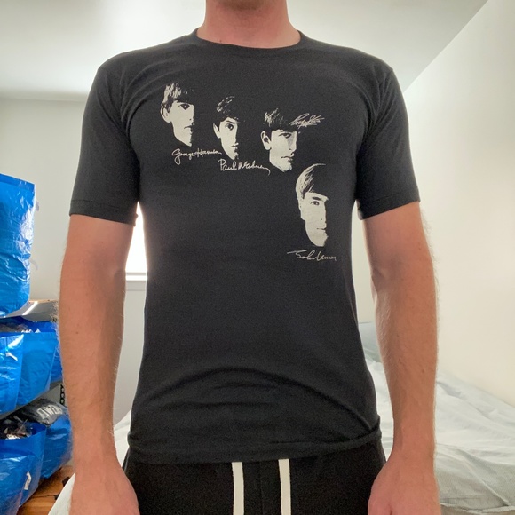 Vintage 60s The Beatles T-Shirt Mens S/M Single Stitch USA Music Rock Band Tee - Picture 1 of 12